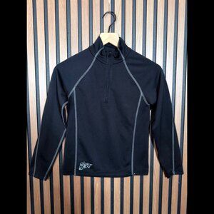 Obermeyer Athletic Sweatshirt Medium Boys Black 1/4 Zip Bamboo Stretch